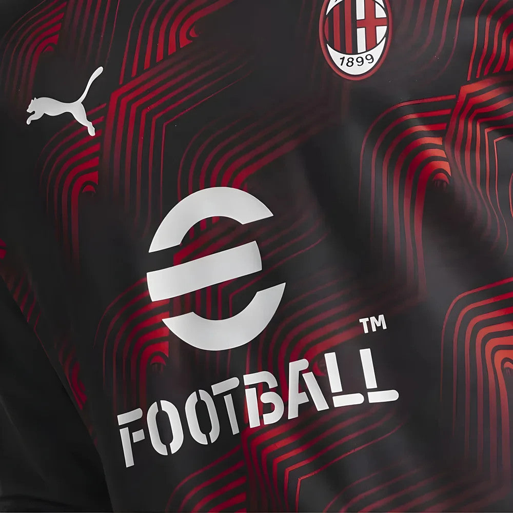 2023-2024 AC Milan Prematch LS Sweat Top (Black)_1