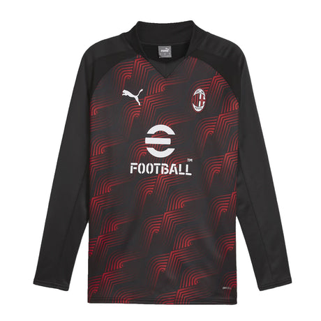 2023-2024 AC Milan Prematch LS Sweat Top (Black)_1