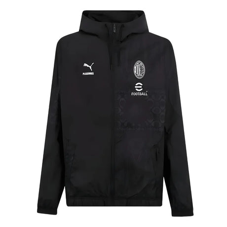 2023-2024 AC Milan x PLEASURES Prematch Jacket (Black)_1