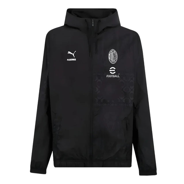 2023-2024 AC Milan x PLEASURES Prematch Jacket (Black)_1