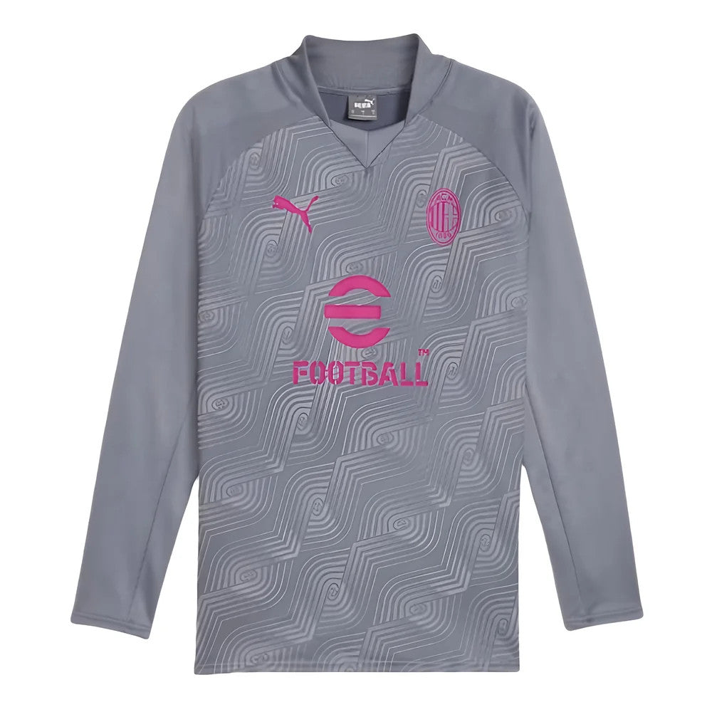 2023-2024 AC Milan Prematch LS Sweat Top (Gray Tile)_1
