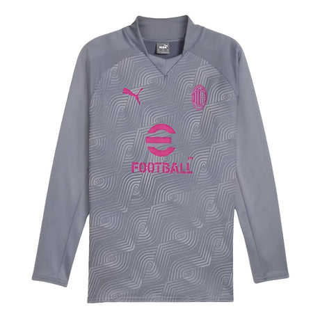 2023-2024 AC Milan Prematch LS Sweat Top (Gray Tile)_1