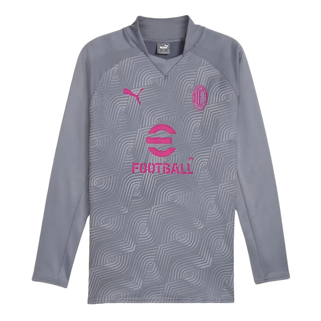 2023-2024 AC Milan Prematch LS Sweat Top (Gray Tile)_1