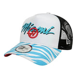 2024 Haas Miami Race Special White 9FORTY A-Frame Trucker Cap_2