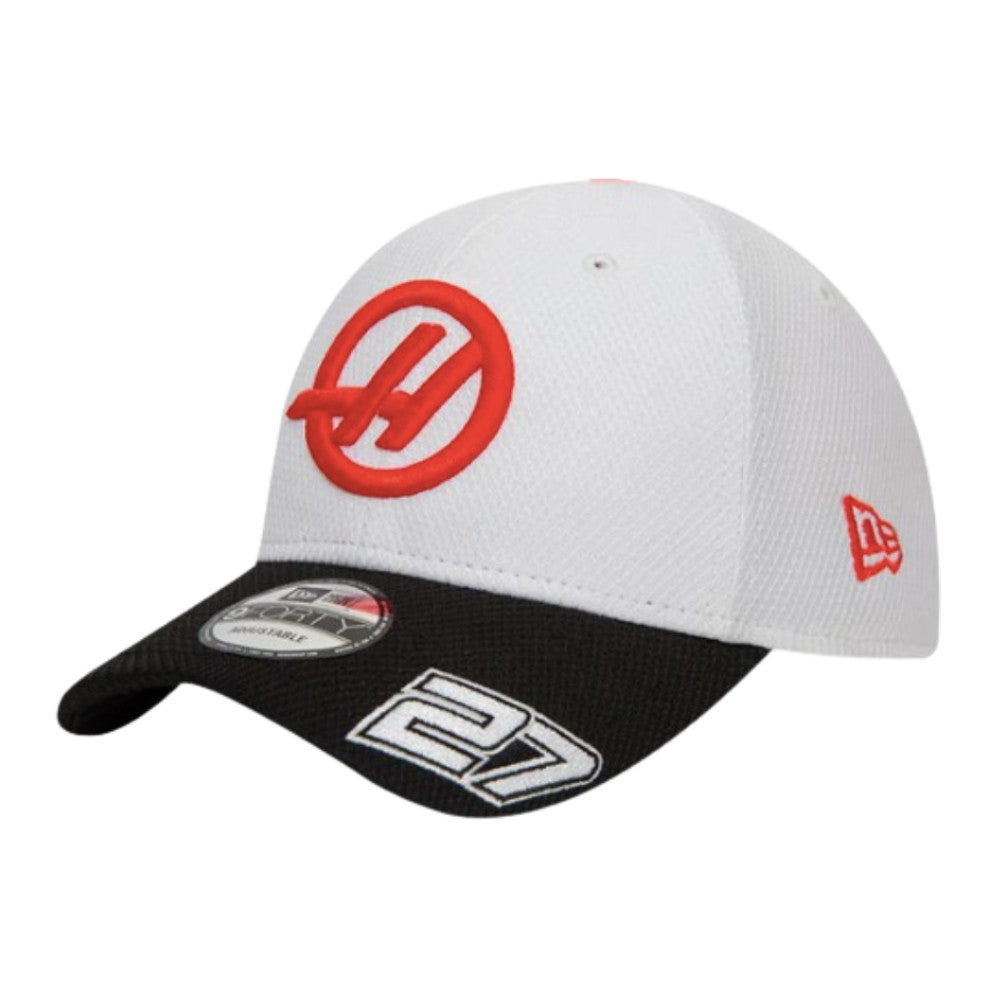 2024 Haas Team Driver Nico Hulkenberg White 9FORTY Adjustable Cap_2