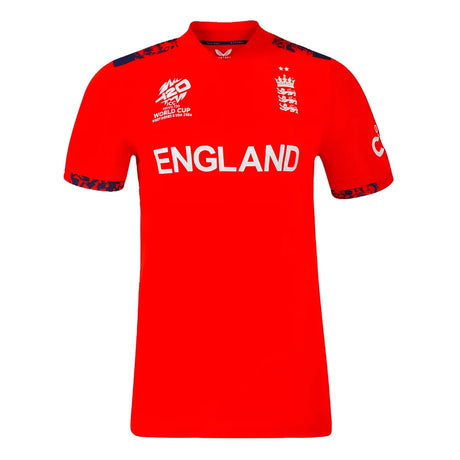 2024 England Cricket T20 Replica S/S T-Shirt - World Cup (Red) (Ladies)_1