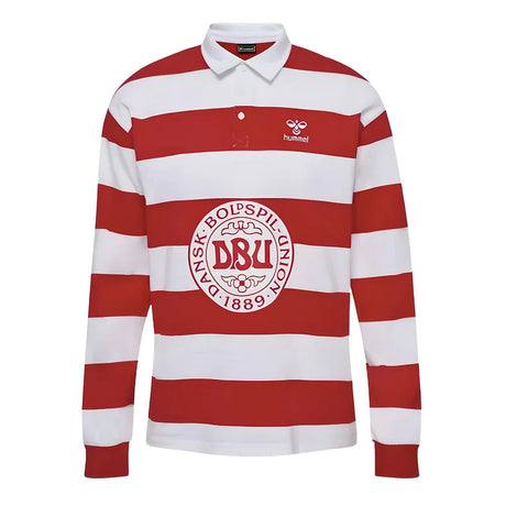 2024-2025 Denmark Rugby Striped Polo Shirt (Red)_1