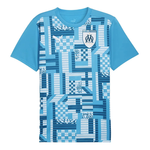 2024-2025 Marseille Pre-Match SS Shirt (Bleu Azur)_1