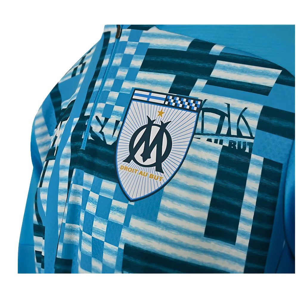 2024-2025 Marseille Prematch 1/4 Zip Top (Bleu Azur)_3