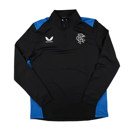 2023-2024 Rangers Matchday 1/4 Zip Midlayer Black (Unsponsored)_1