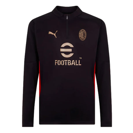 2024-2025 AC Milan Training 1/4 Zip Top (Black)_3