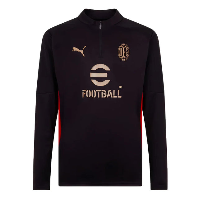 2024-2025 AC Milan Training 1/4 Zip Top (Black)_3