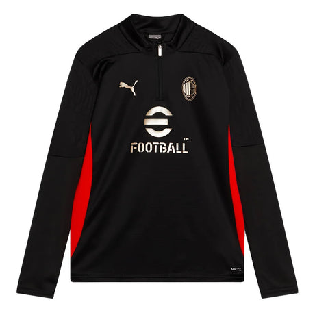 2024-2025 AC Milan Training 1/4 Zip Top (Black) - Kids_0