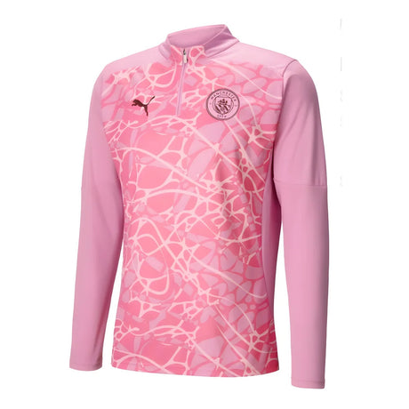 2024-2025 Man City Prematch 1/4 Zip Top (Pink)_0