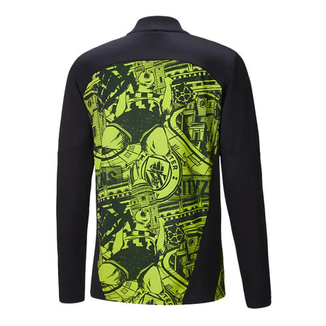 2024-2025 Man City Prematch 1/4 Zip Top (Yellow Glow)_1