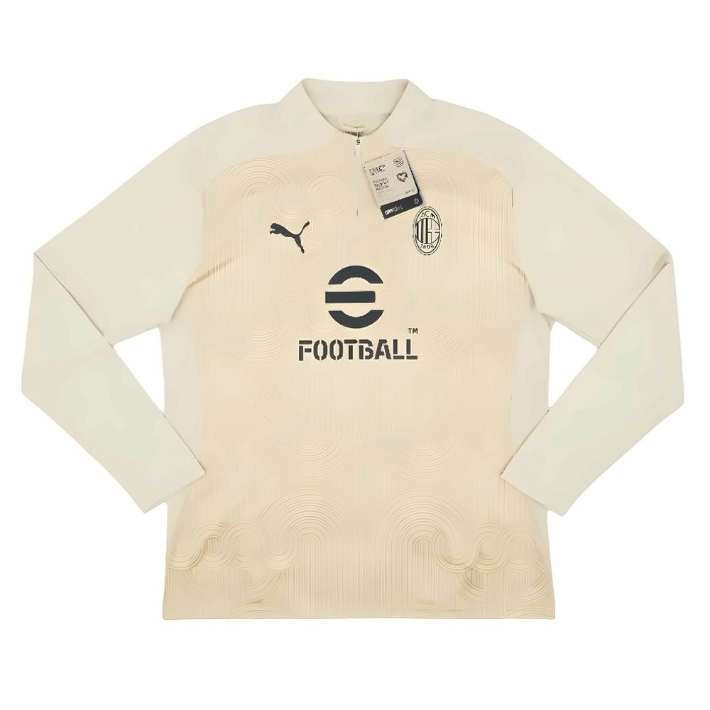 2024-2025 AC Milan Prematch 1/4 Zip Top (Putty)_1