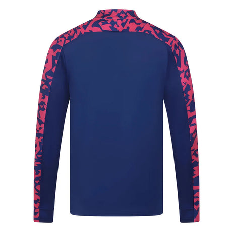 2024-2025 Wolves Pre Match 1/4 Zip Top (Blue/Pink)_3
