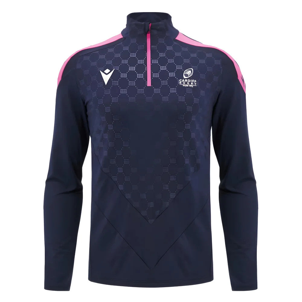 2024-2025 Cardiff Blues Rugby Heavy 1/4 Zip Top (Navy)_0