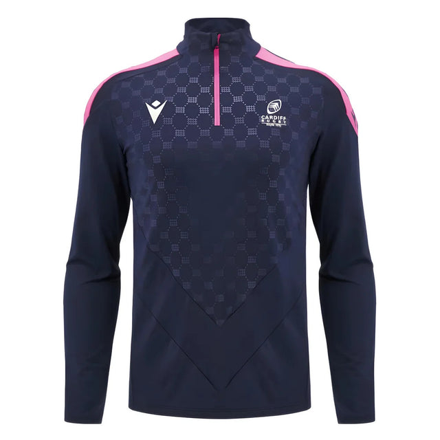 2024-2025 Cardiff Blues Rugby Heavy 1/4 Zip Top (Navy)_0