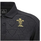 2024-2025 Wales Rugby WRU Travel Poly Polo Shirt (Black)_2