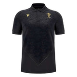 2024-2025 Wales Rugby WRU Travel Poly Polo Shirt (Black)_0