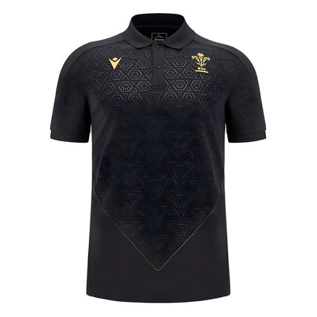 2024-2025 Wales Rugby WRU Travel Poly Polo Shirt (Black)_0