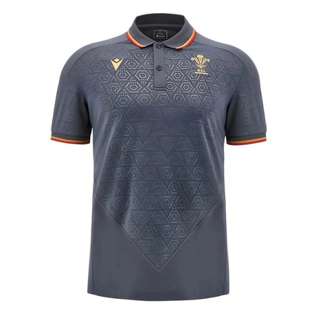 2024-2025 Wales WRU Rugby Travel Polo Shirt (Anthracite)_0