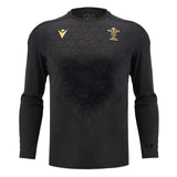 2024-2025 Wales Rugby LS Poly Training Shirt (Black)_0