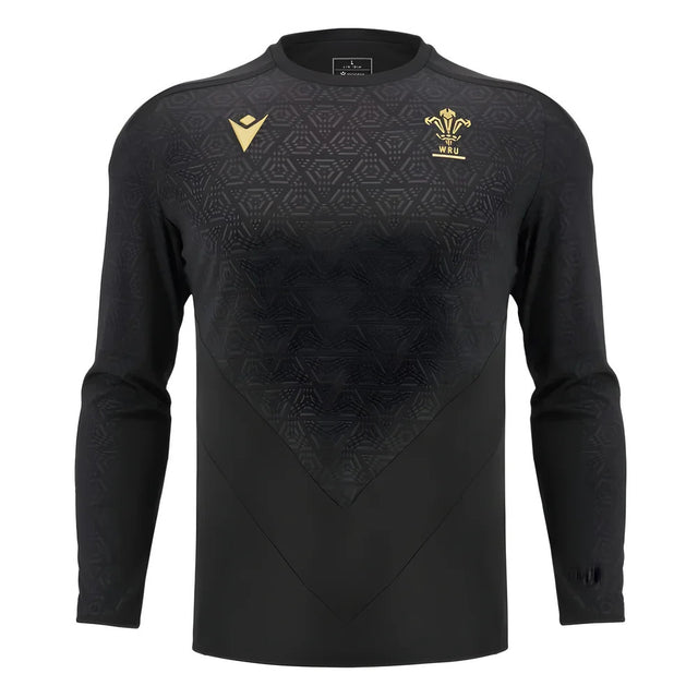2024-2025 Wales Rugby LS Poly Training Shirt (Black)_0