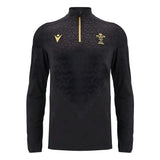 2024-2025 Wales Rugby Training 1/4 Zip Top (Black)_0