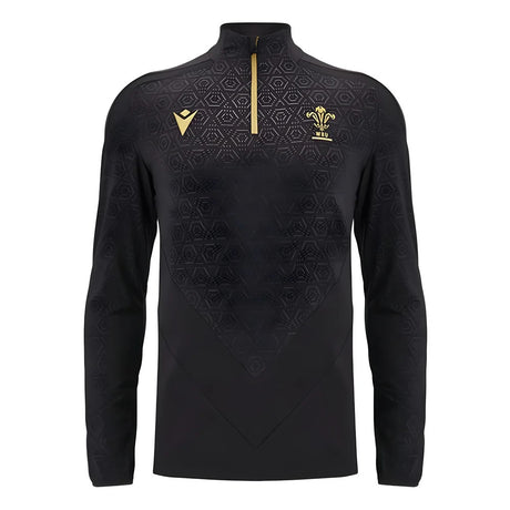 2024-2025 Wales Rugby Training 1/4 Zip Top (Black)_0