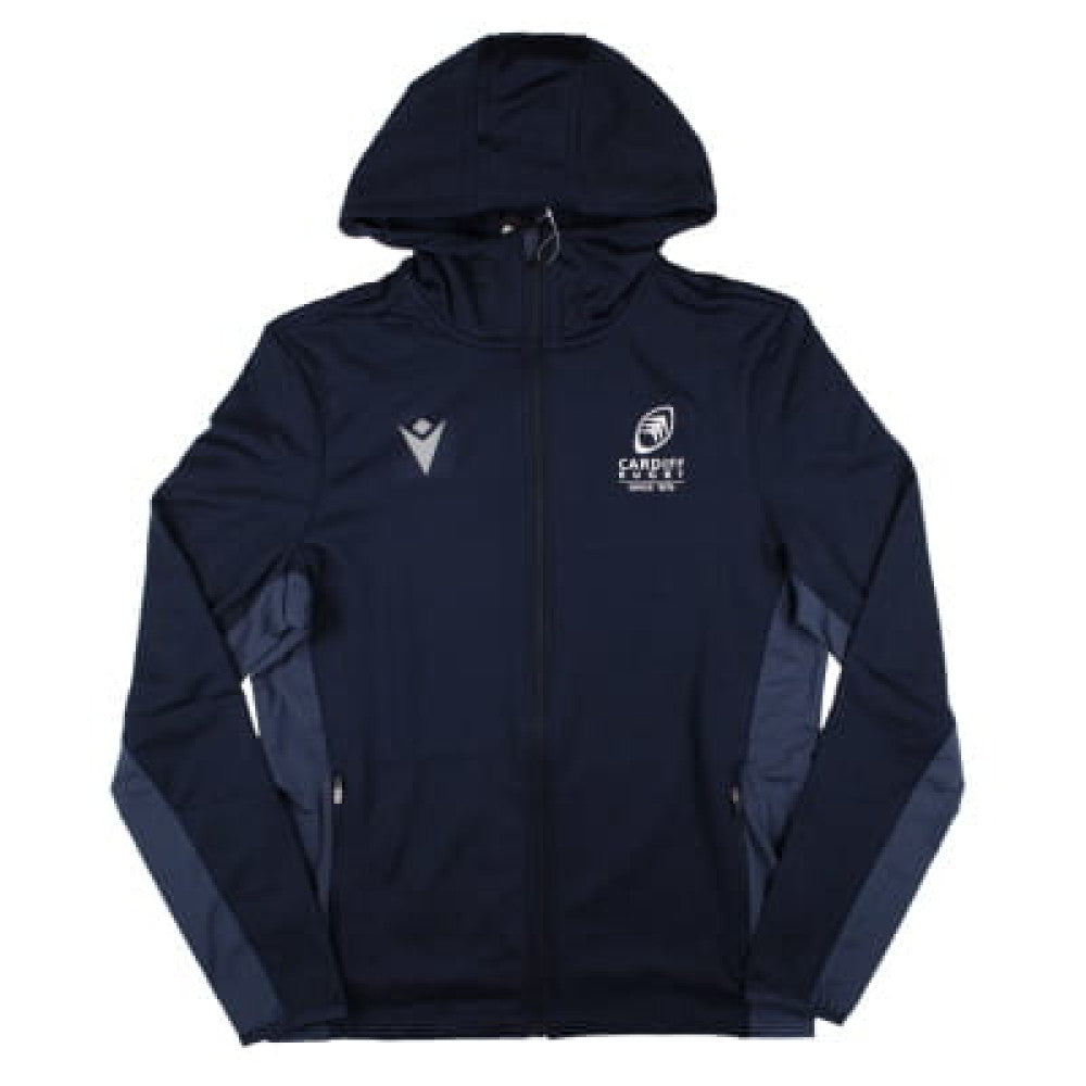 2024-2025 Cardiff Blues Rugby Travel 3D Full Zip Fleece Hoody (Navy)_0