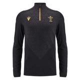 2024-2025 Wales WRU Rugby 1/4 Zip Training Top (Black) - Kids_0