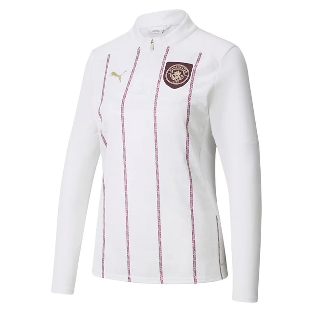 2024-2025 Man City Prematch Half Zip Top (White)_0