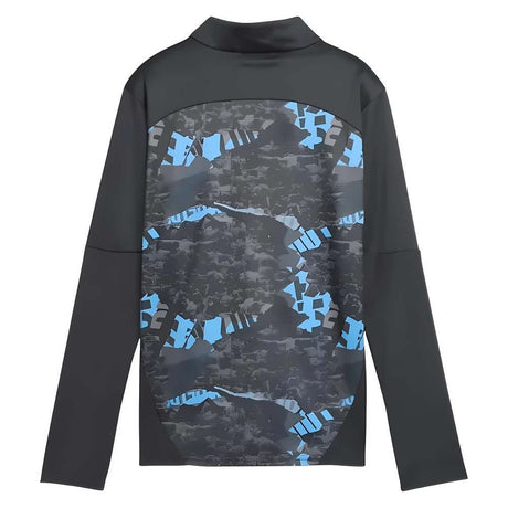 2024-2025 Man City Prematch 1/4 Zip Top (Strong Gray) - Kids_1