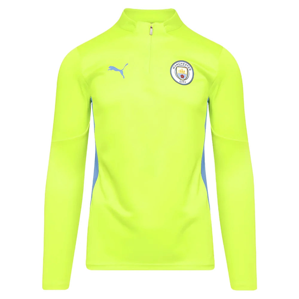 2024-2025 Man City Training 1/4 Zip Top (Yellow Glow)_1