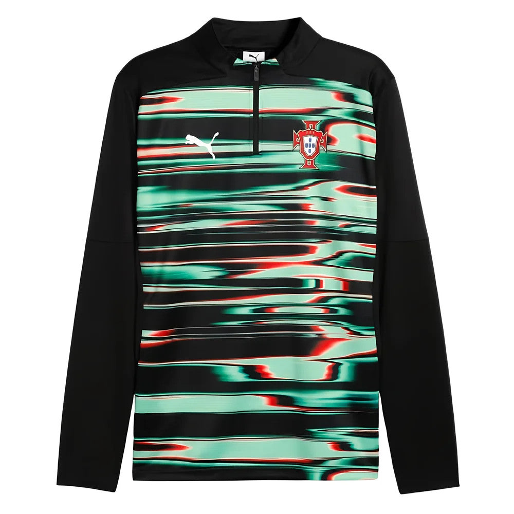 2025-2026 Portugal Prematch 1/4 Zip Top (Black)_1