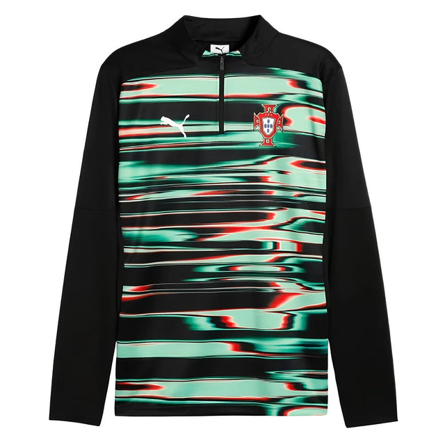 2025-2026 Portugal Prematch 1/4 Zip Top (Black)_1