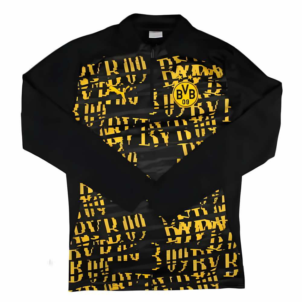 2024-2025 Borussia Dortmund Prematch 1/4 Zip Top (Black)_1