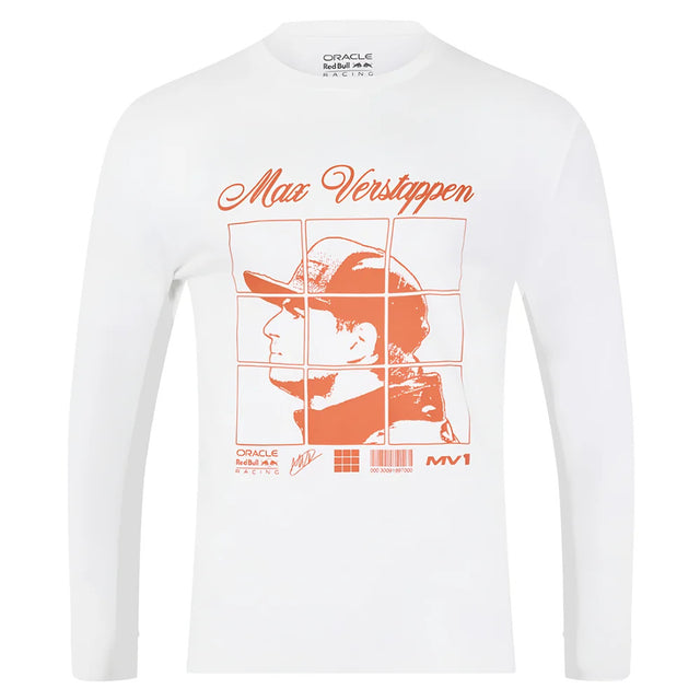 2025 Red Bull Racing Max Verstappen Puzzle L/S T-Shirt (White)_3